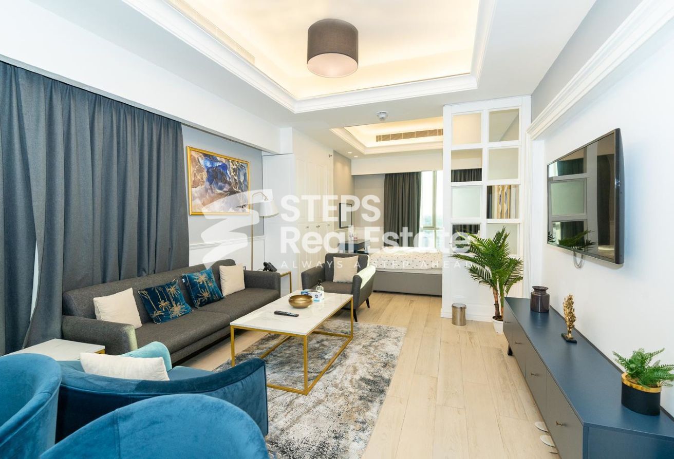 Furnished Studio with City View in Al Sadd - apartment in Bin Al Sheikh Towers