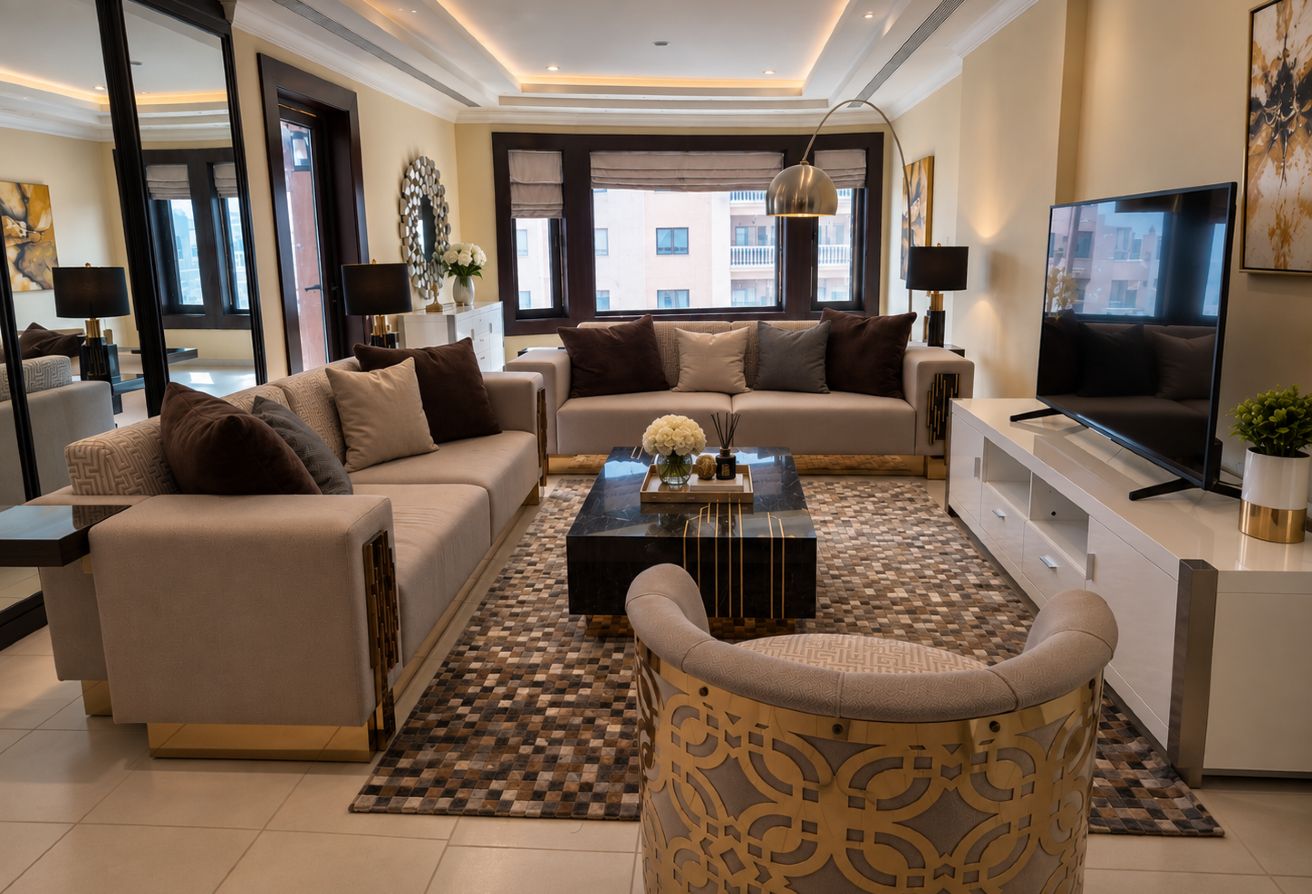 Furnished 1BHK | 80 SQM | 2 Baths | Porto Arabia