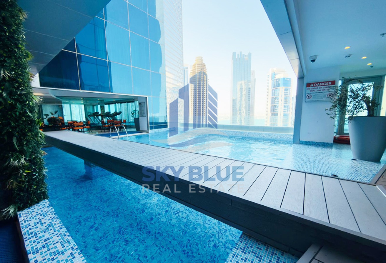 Luxurious 2 BHK in West Bay with Sea View and Pool