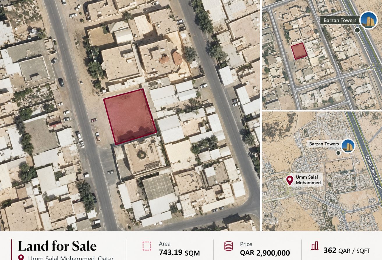 أرض سكنية للبيع في أم صلال محمد | 743.19 متر مربع