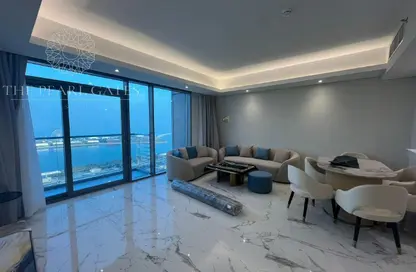 Apartment - 2 Bedrooms - 3 Bathrooms for rent in Lusail Marina Heights - Marina District - Lusail