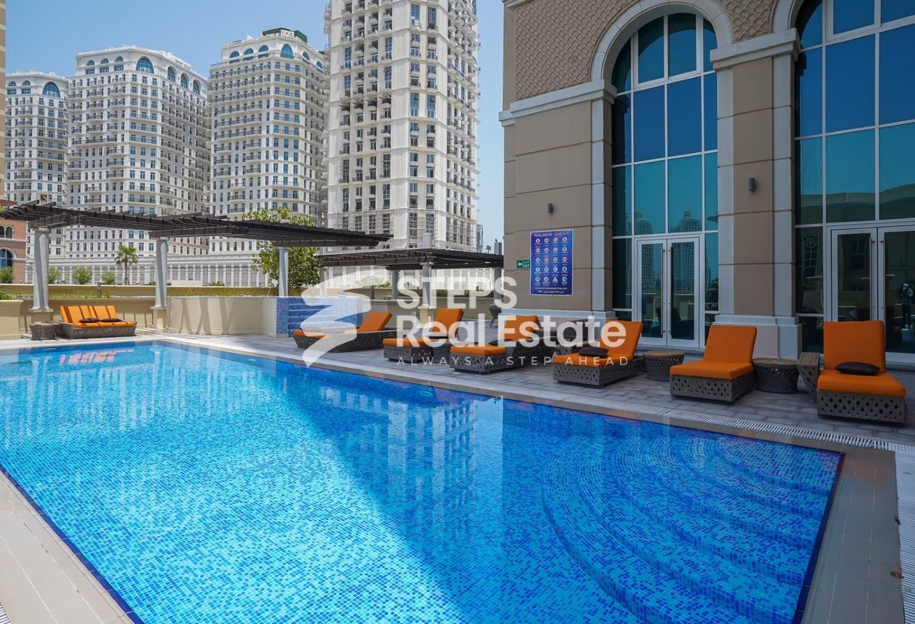 Marina View SF Studio for Rent in The Pearl - apartment in Viva Bahriyah