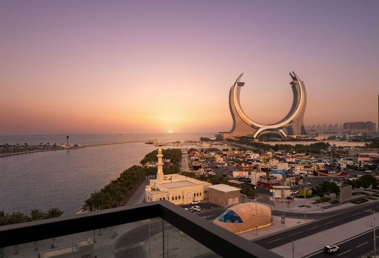 1 BR Furnished Apartment with Water View in Lusail