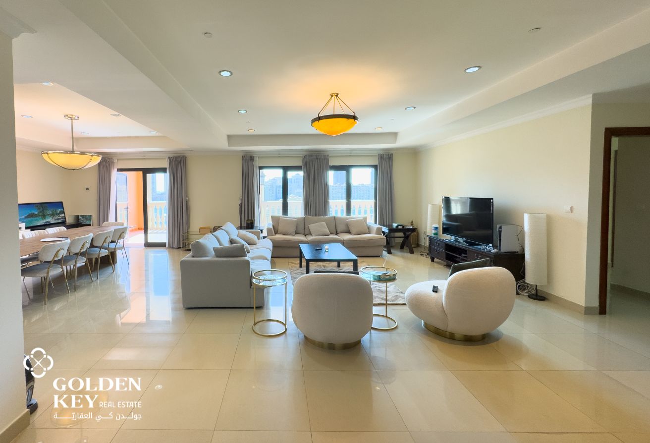 Marina View | Furnished 2BR w/ Balcony | The Pearl