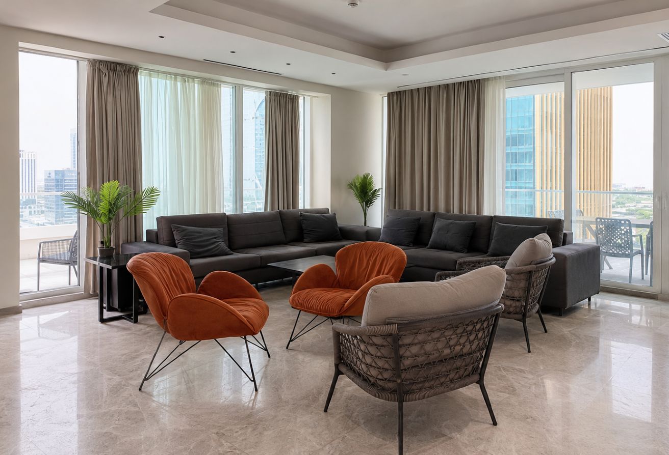 Lusail higher floor 3 bhk | closed kitchen  14.5k thumbnail 2