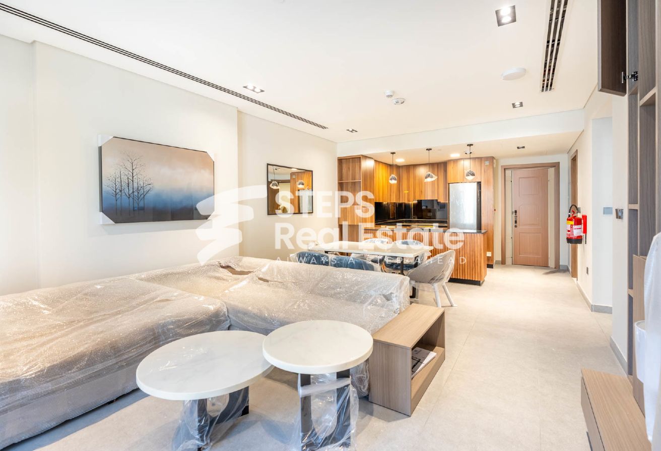 1 BHK Furnished Apartment with City View in Lusail
